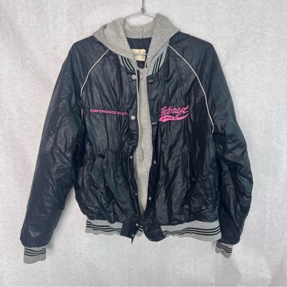 King Louie Satin Jacket bomber Boat Jetcraft USA size small - Picture 1 of 10